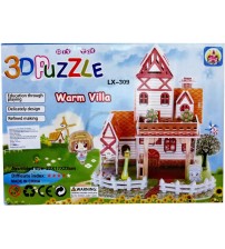 3D Warm Villa Castle for Kids, Assembling Sheet, Attractive Show Piece